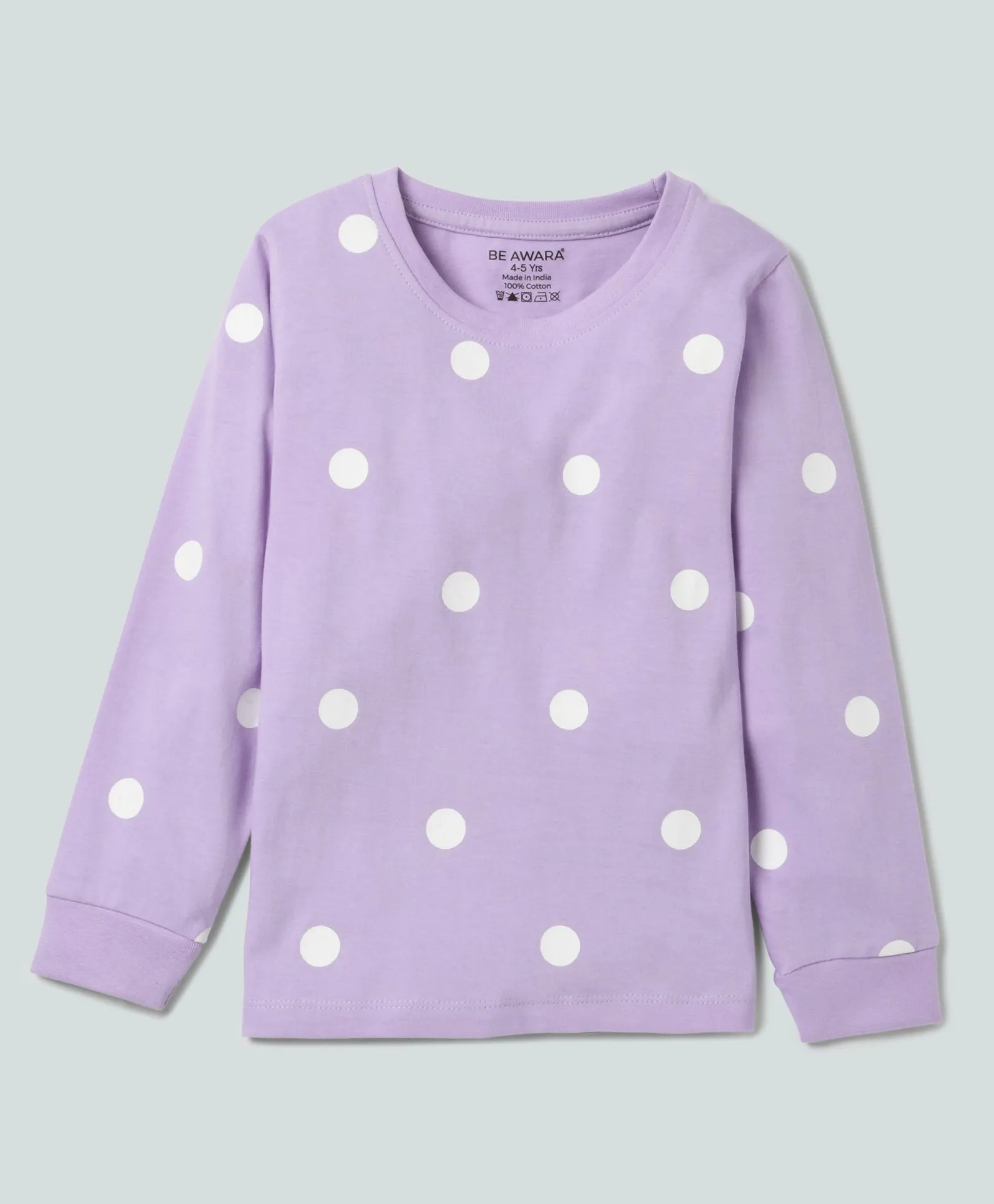 Polka Dots Pattern Full Sleeves T-Shirt & Pants Set