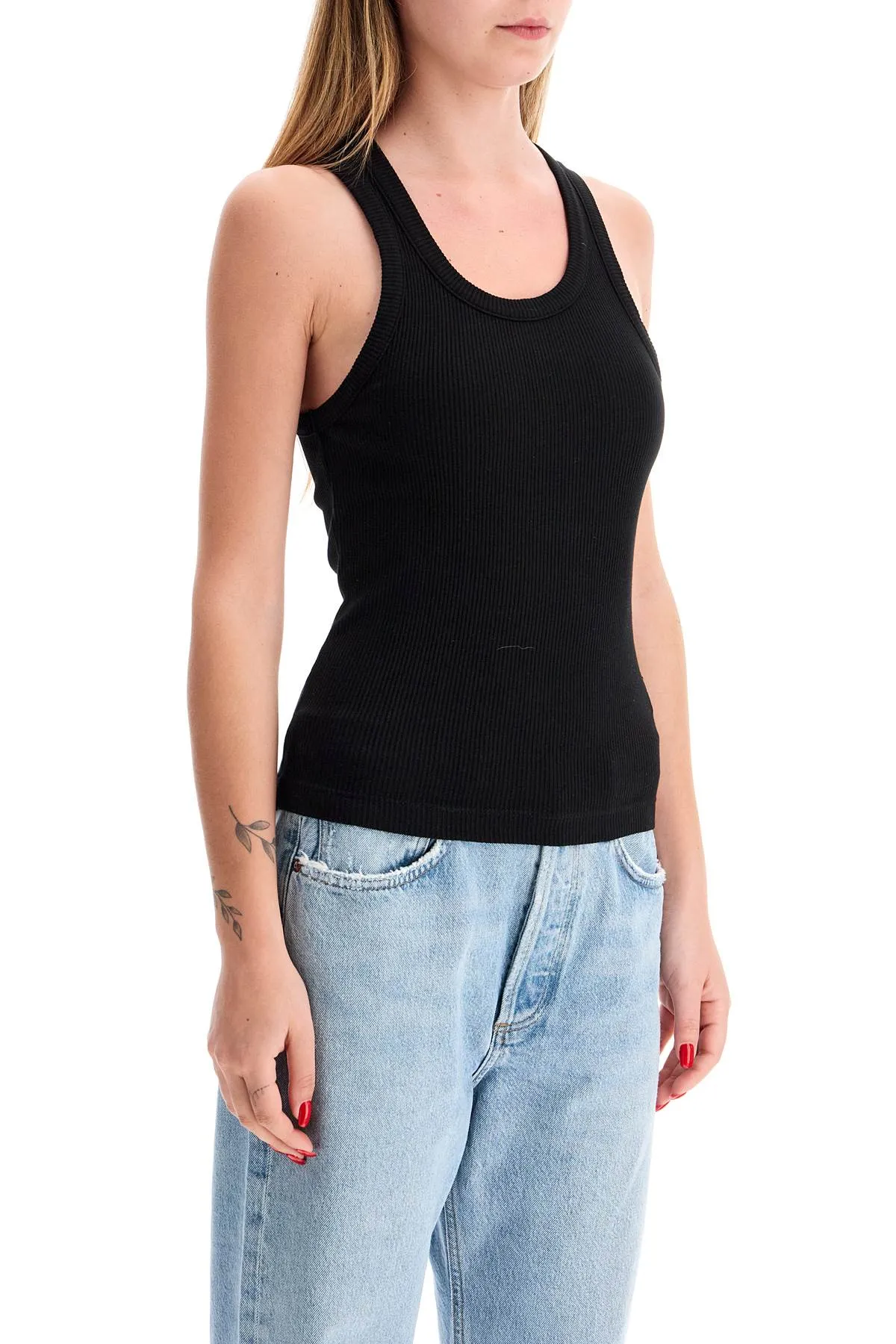 poppy ribbed tank top A7056 1260 BLACK