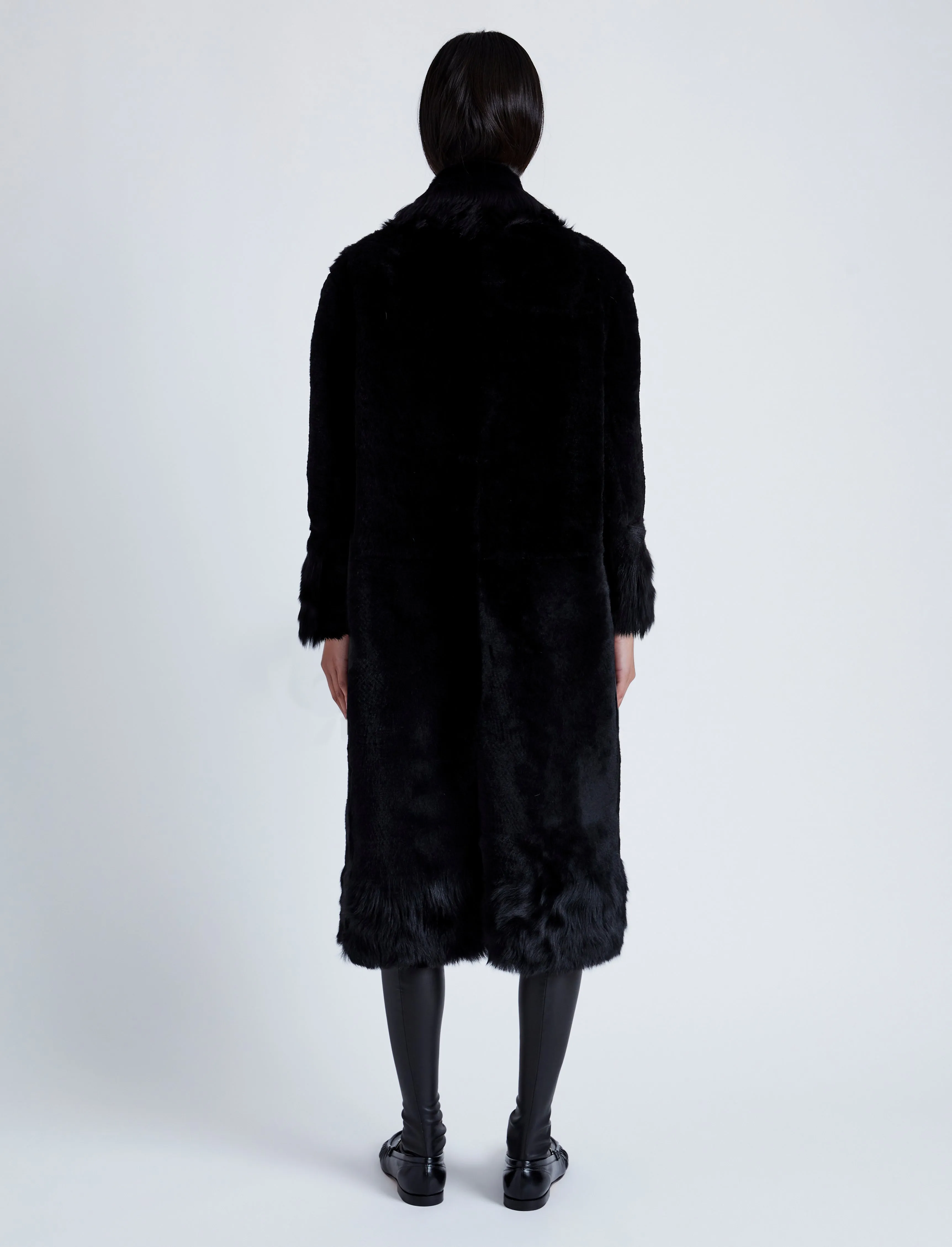 Proenza Schouler Fiona Coat in Shearling - Black