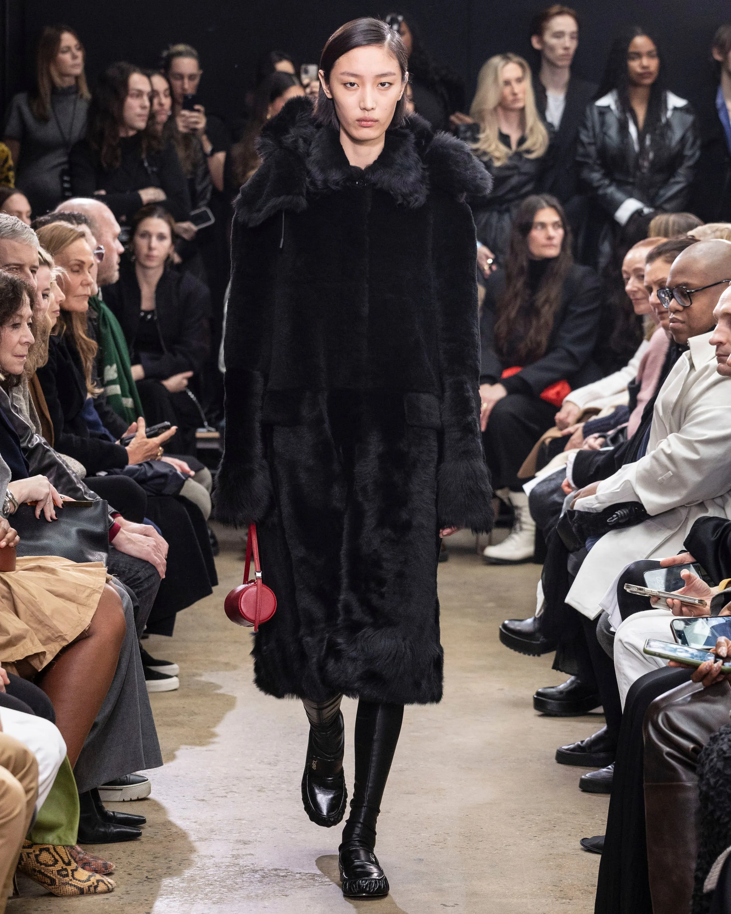 Proenza Schouler Fiona Coat in Shearling - Black