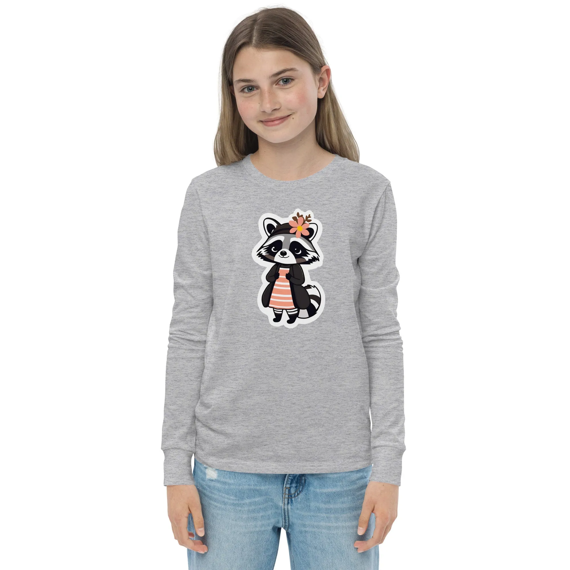 Racoon Girl Youth Long Sleeve Tee