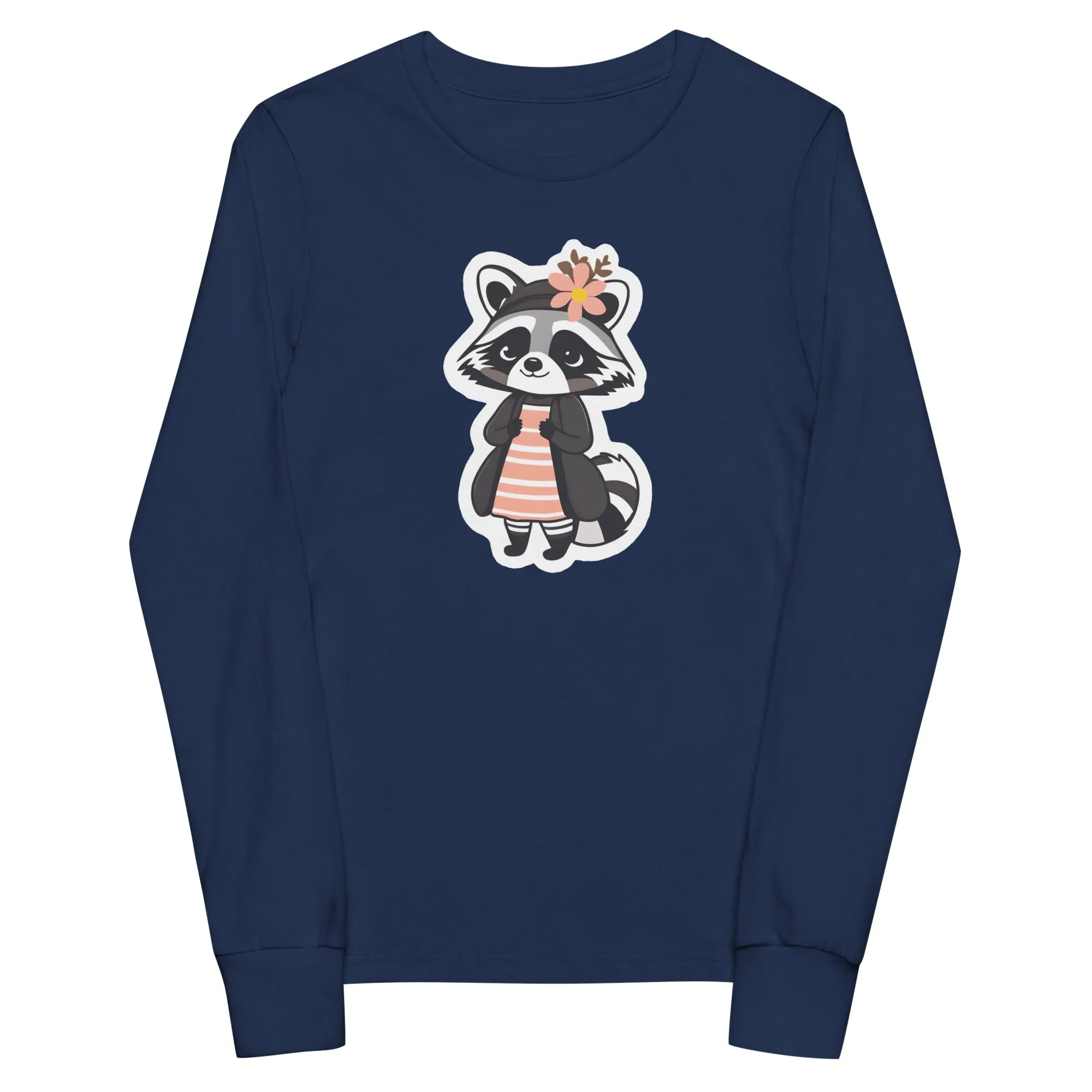 Racoon Girl Youth Long Sleeve Tee