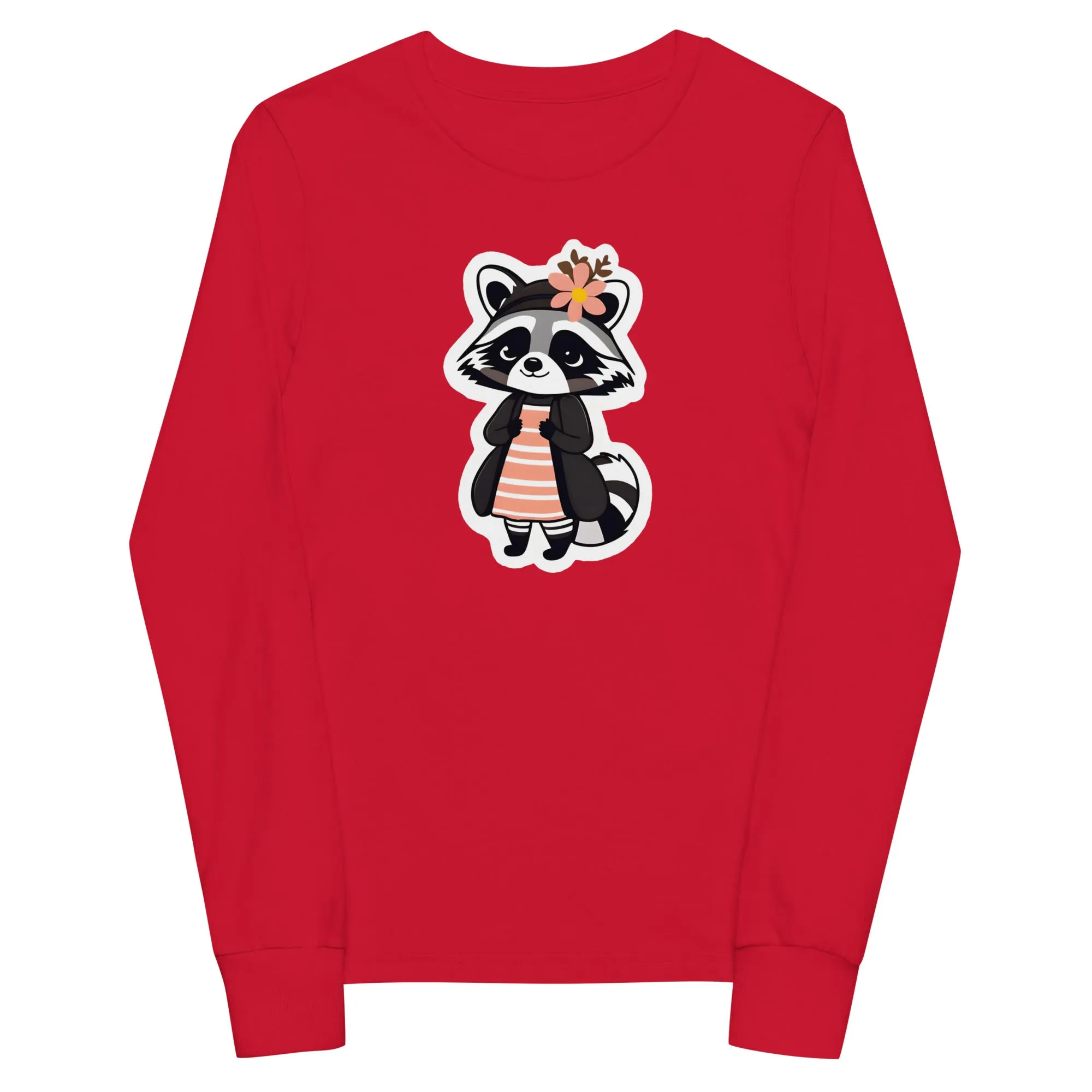 Racoon Girl Youth Long Sleeve Tee