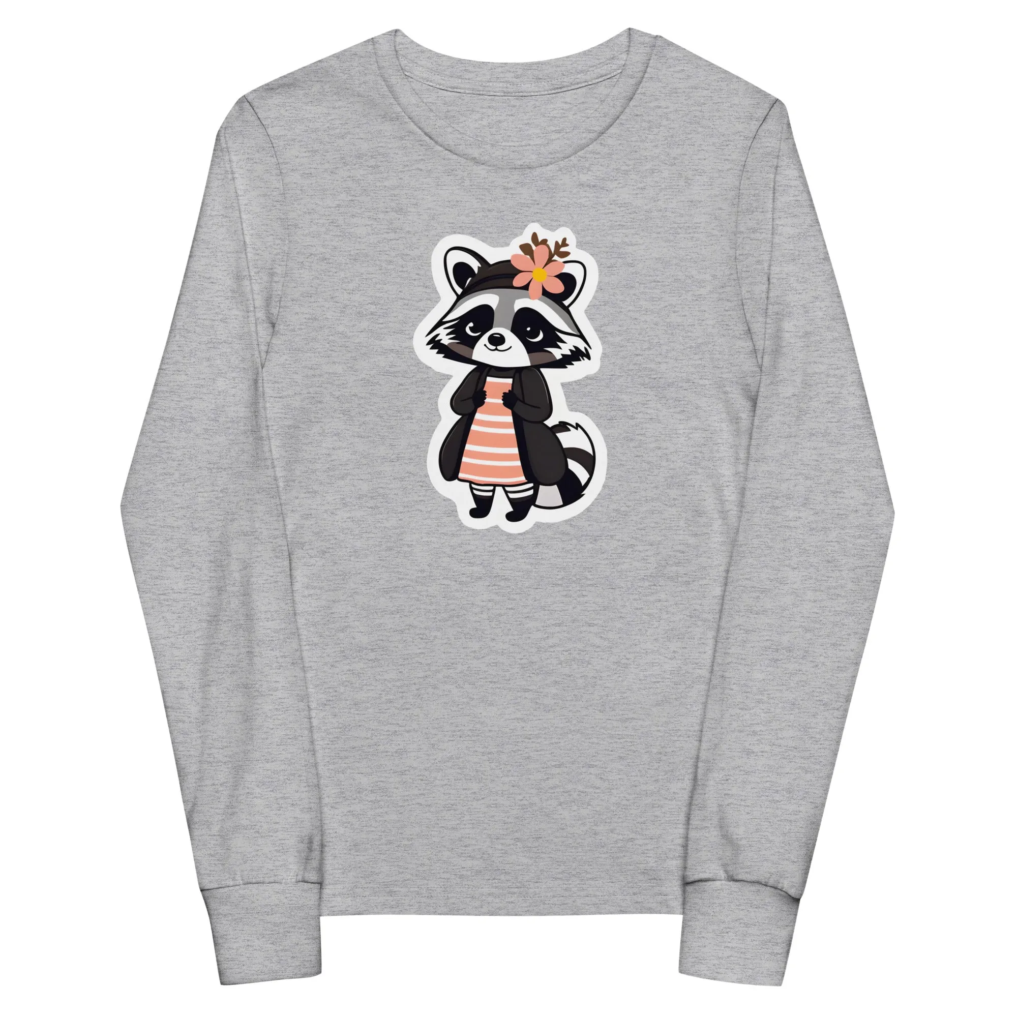 Racoon Girl Youth Long Sleeve Tee