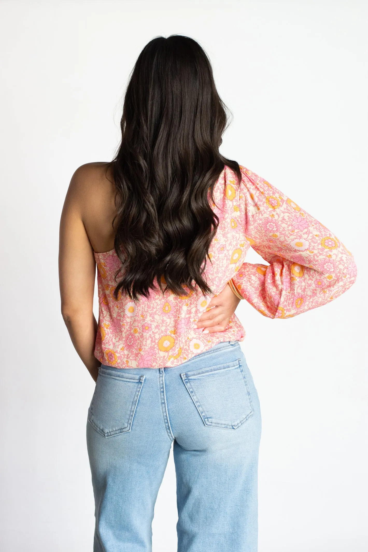 Radiantly Sweet One Shoulder Floral Top