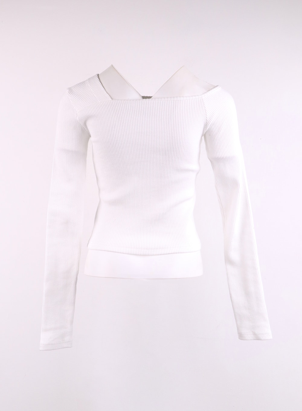 Ribbed Button Long Sleeve Top CJ429