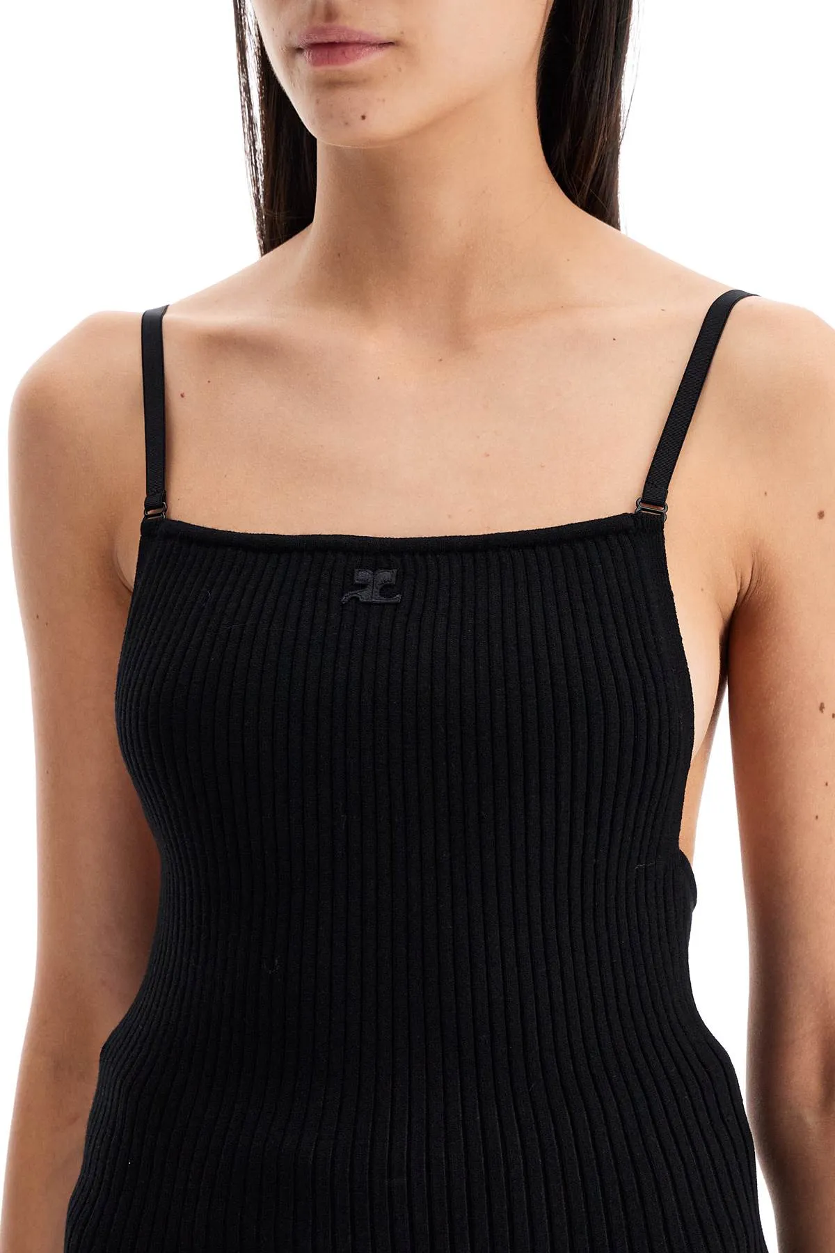 ribbed sleeveless top with 324MTO340FI0001 BLACK