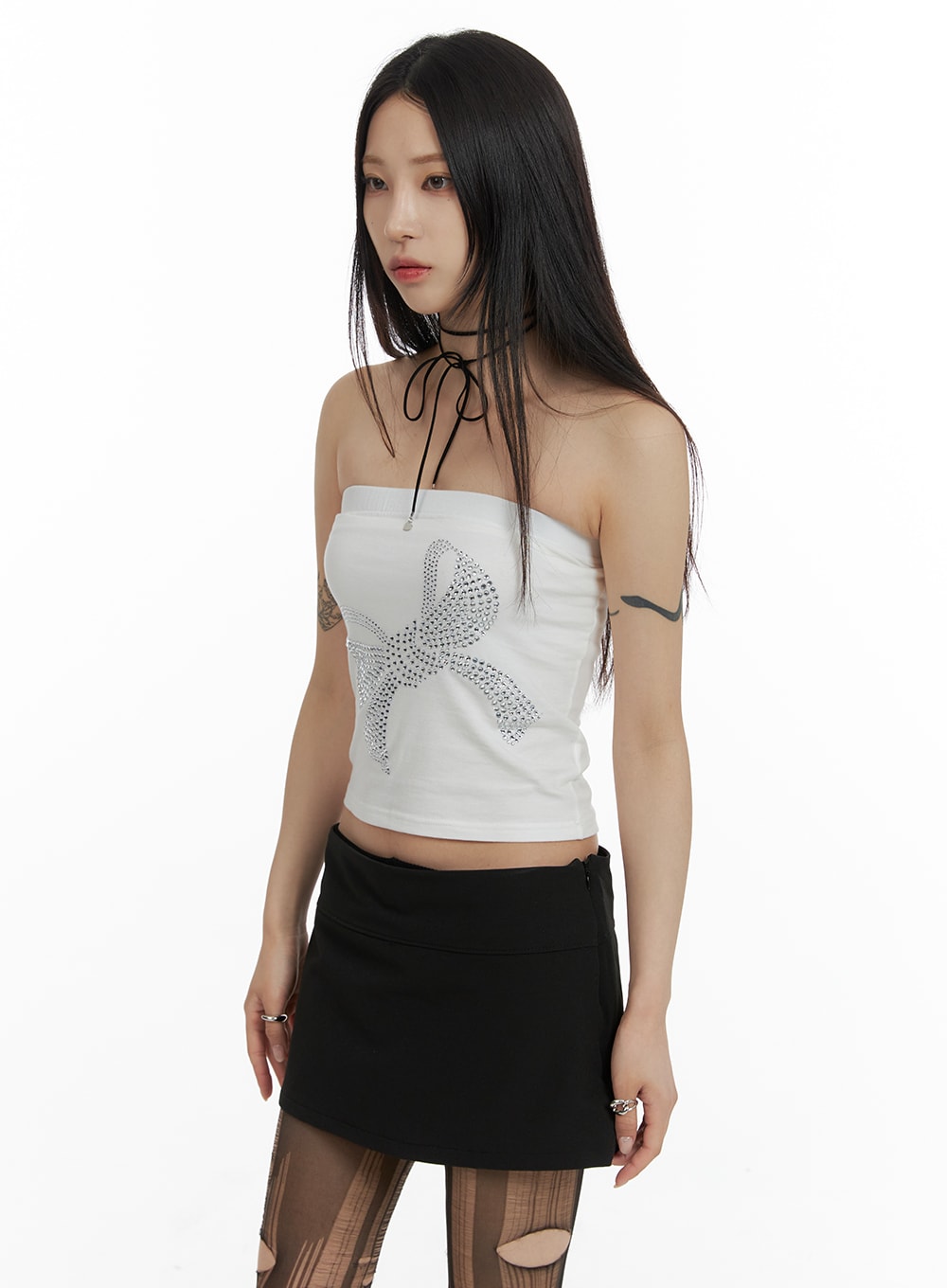 Ribbon Beaded Tube Top CF428