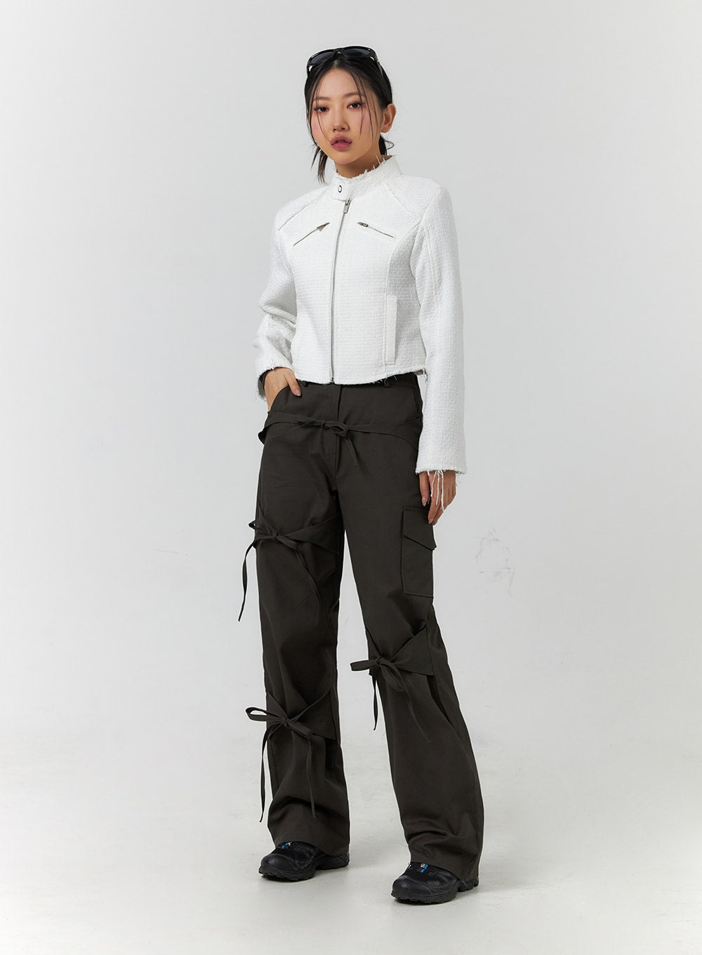 Ribbon Detail Cargo Pants CF401