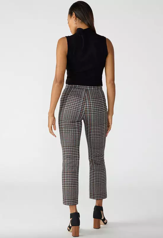 Sanctuary - Carnaby Kick Crop Semi High Rise Legging Cappuccino Glen Plaid