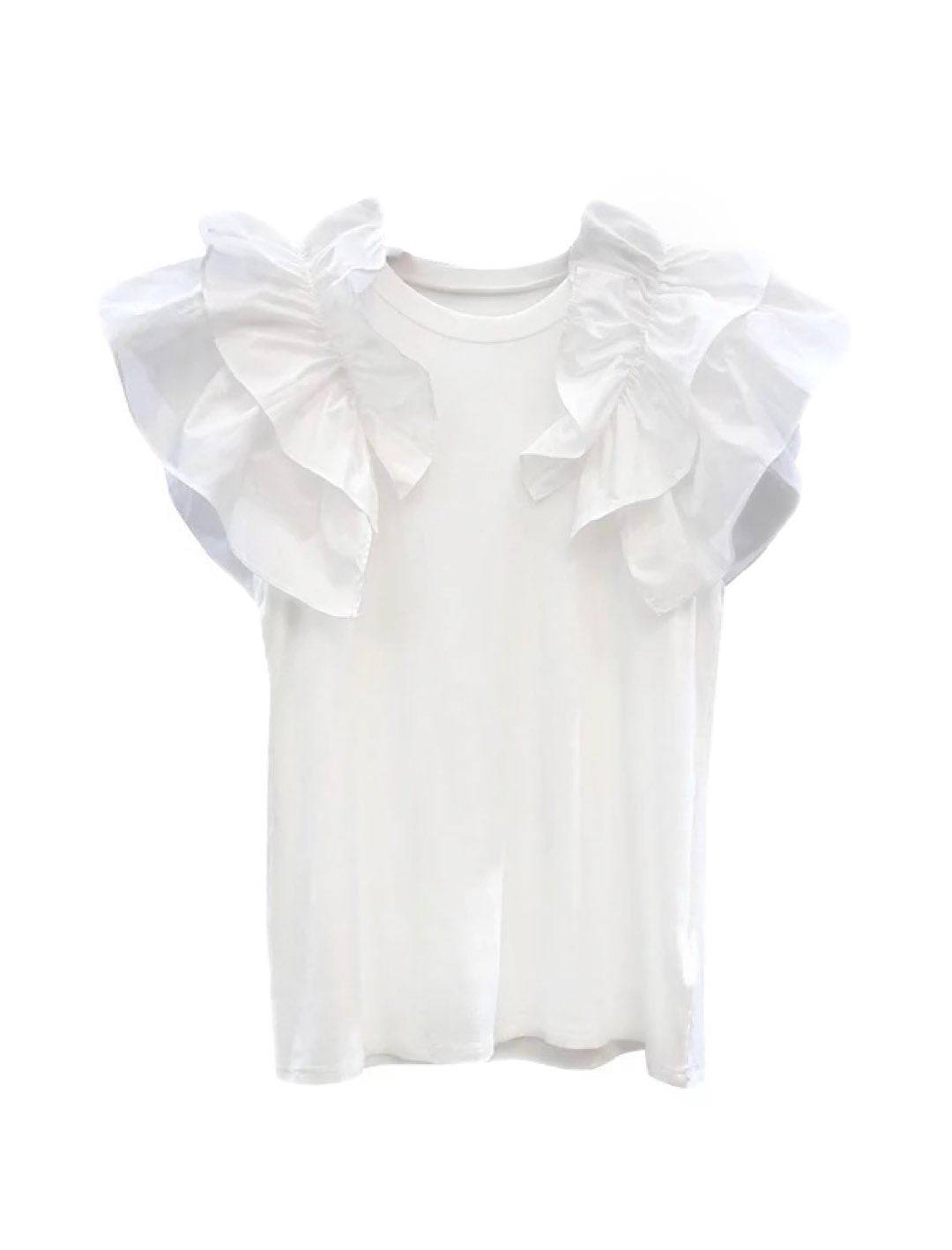 Short Ruffle Sleeve T-shirt