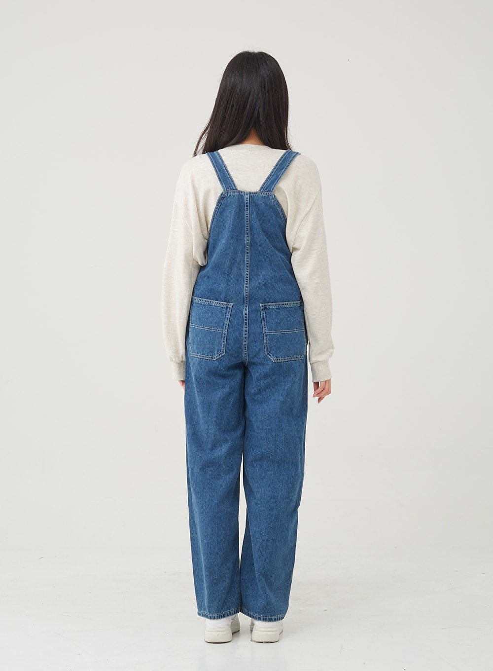 Side Button Denim Overall Pants BG24