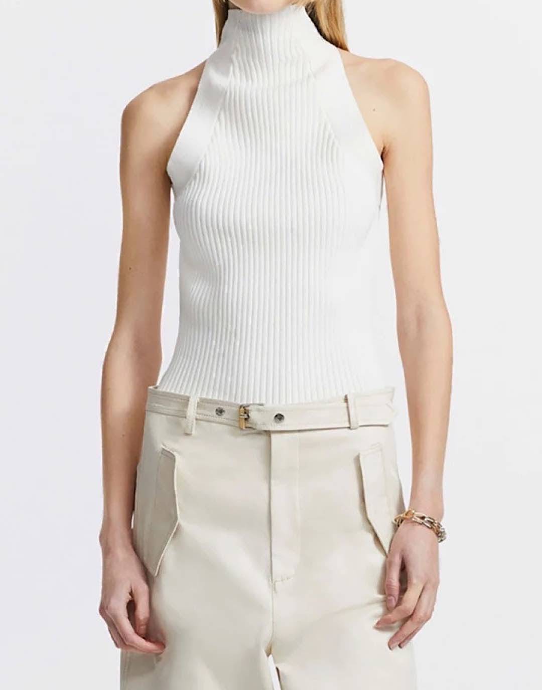 Sleeveless Cutout Sweater Top