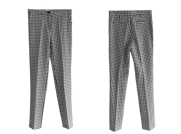 Slim Fit Plaid Women Pantsuit