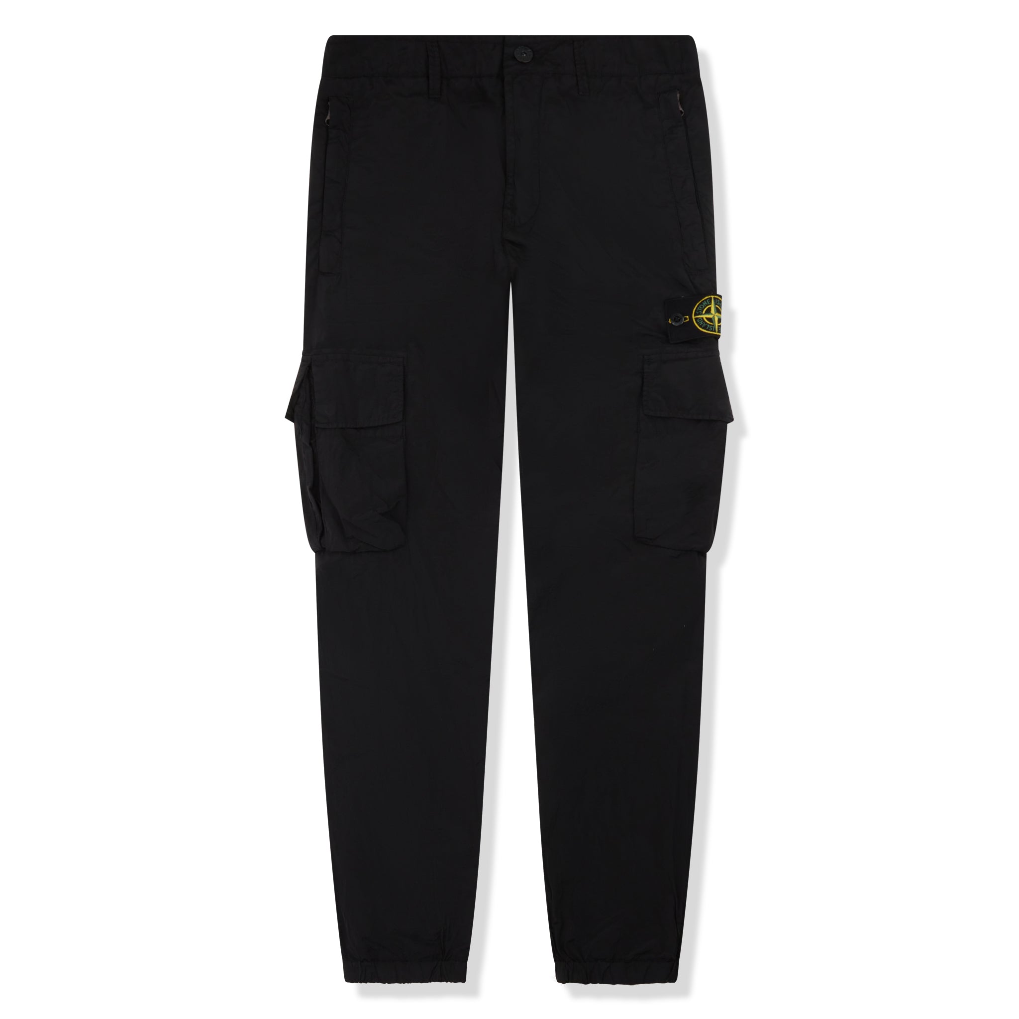 Stone Island 30919 Econyl Nylon Metal Black Cargo Pants