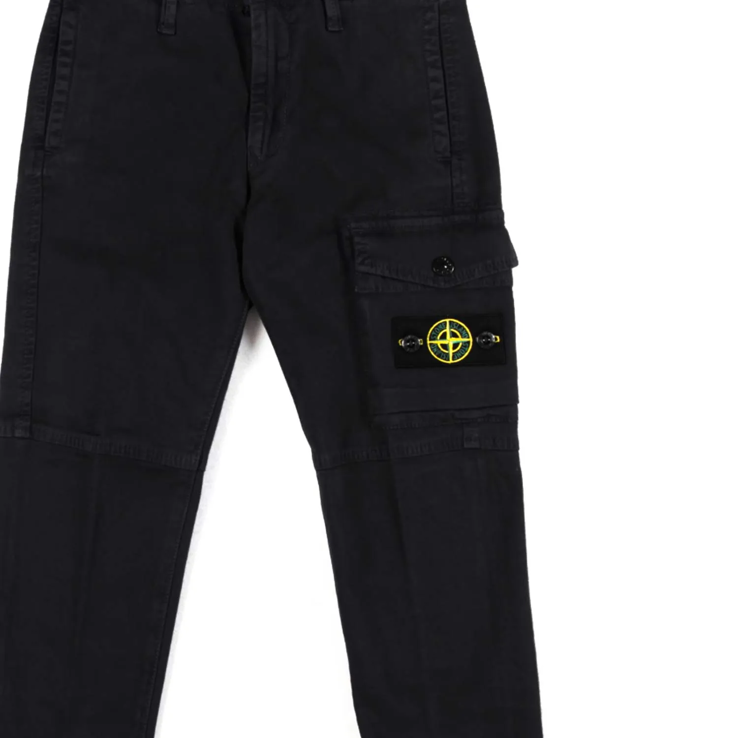 Stone Island Black Pants With Cargo Pocket For Children And Teen