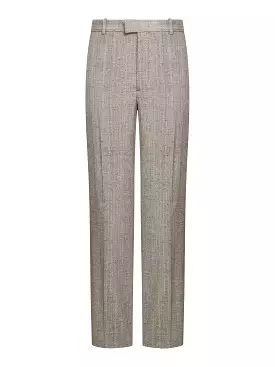 Straight Leg Pants In Silk And Viscose