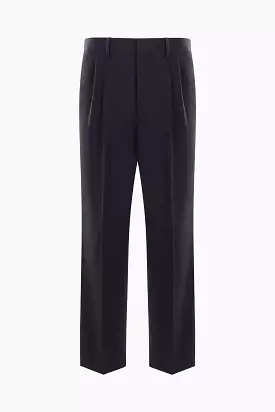 straight-leg wool pants