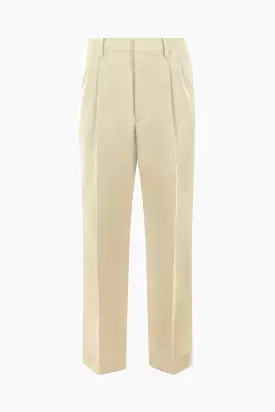 straight-leg wool pants