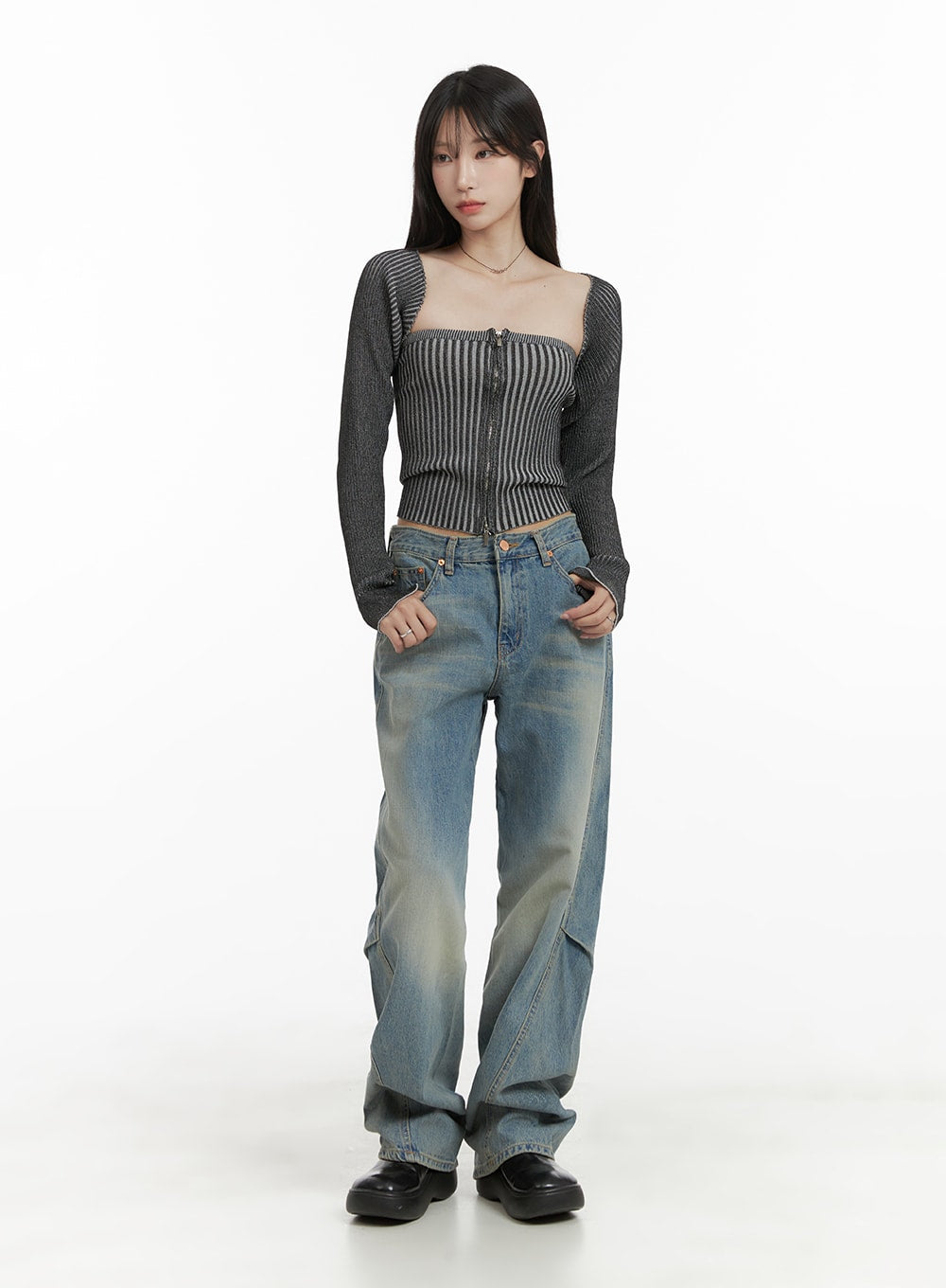 Street Ribbed Tube Top and Bolero CA404