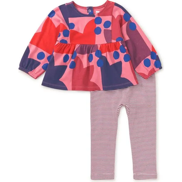 Tea Collection Boho Top & Pants Baby Set, Quilt Tulip