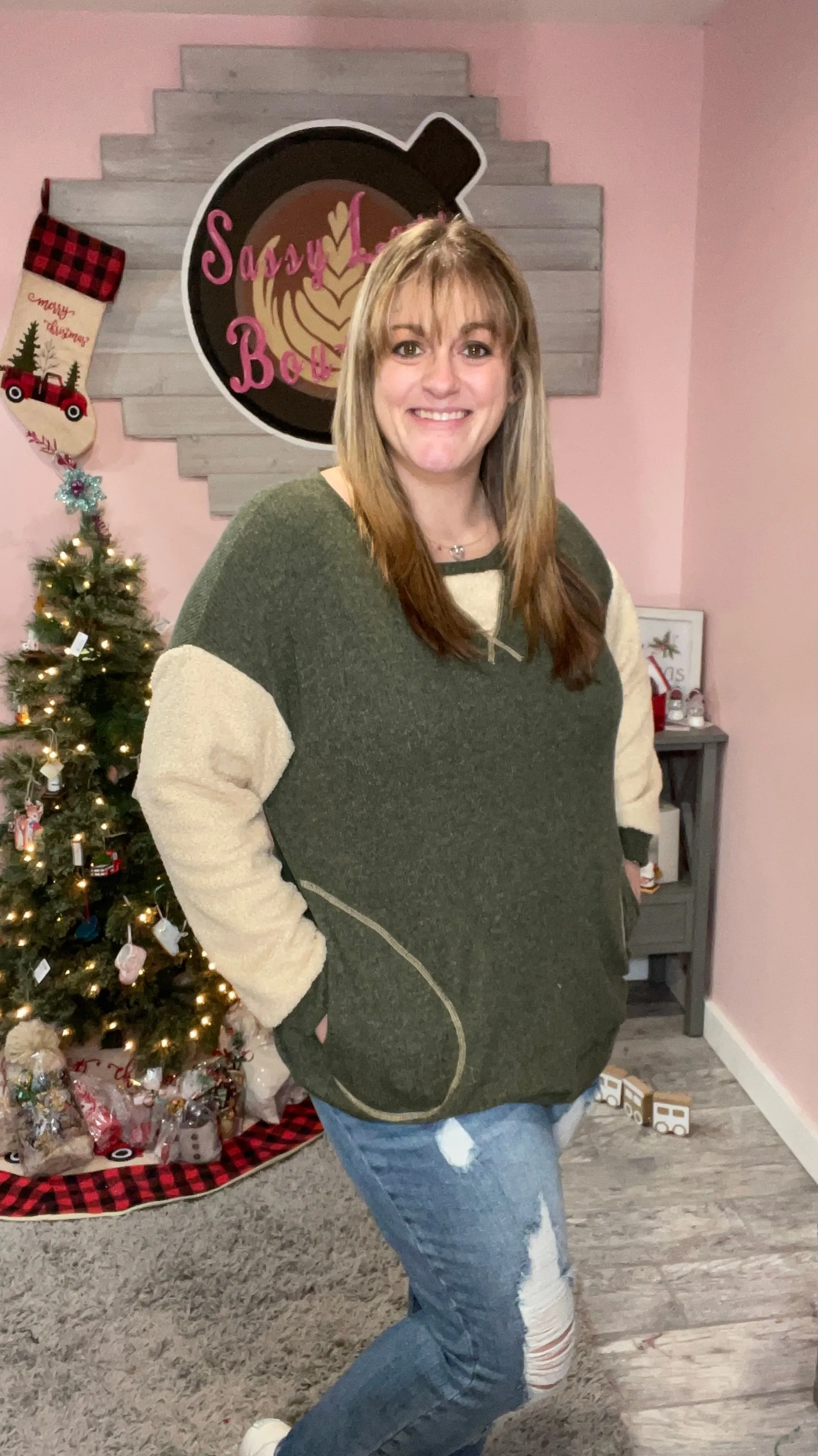 Teddy Sleeve Sweater Top