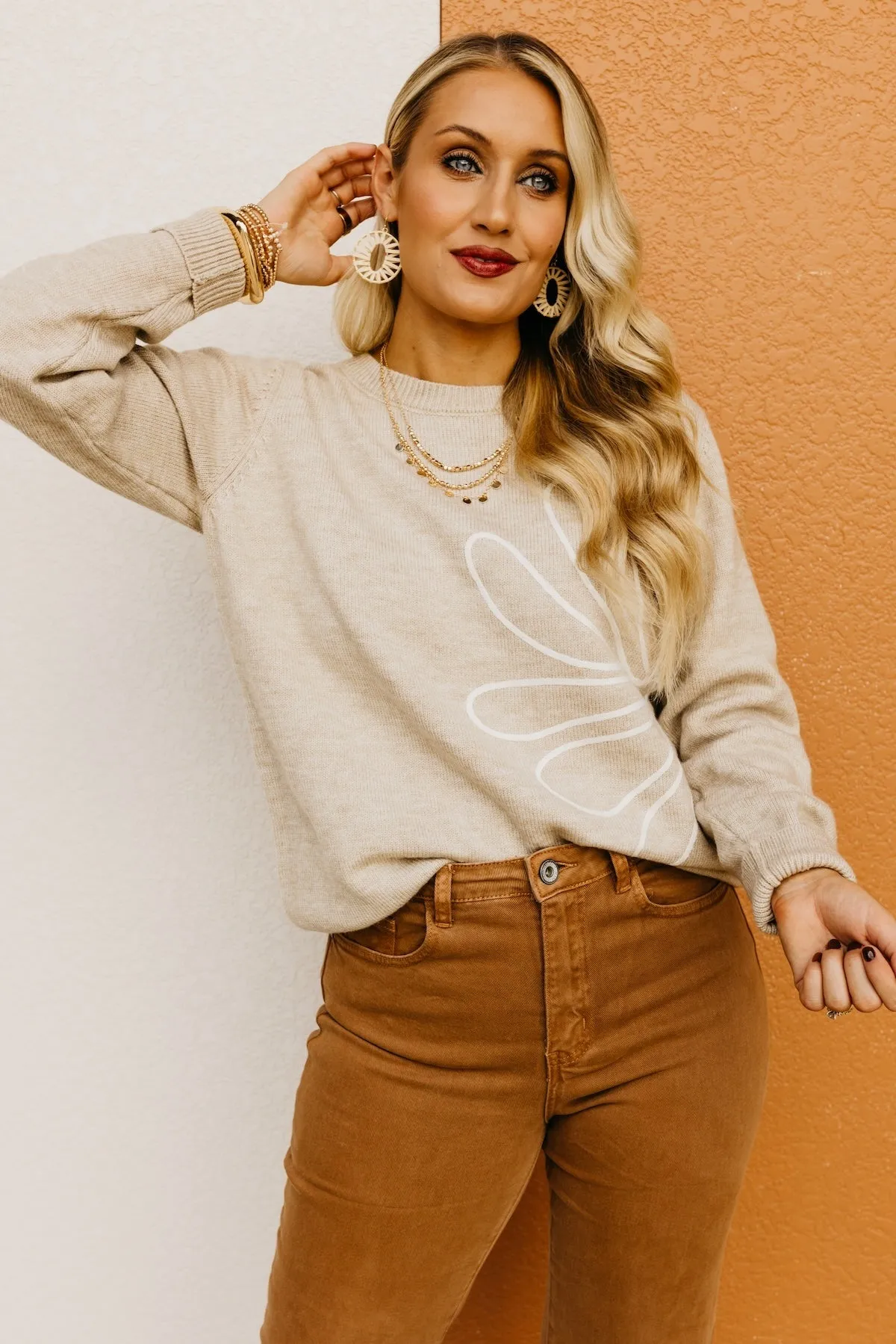 The Annalee Floral Outline Sweater