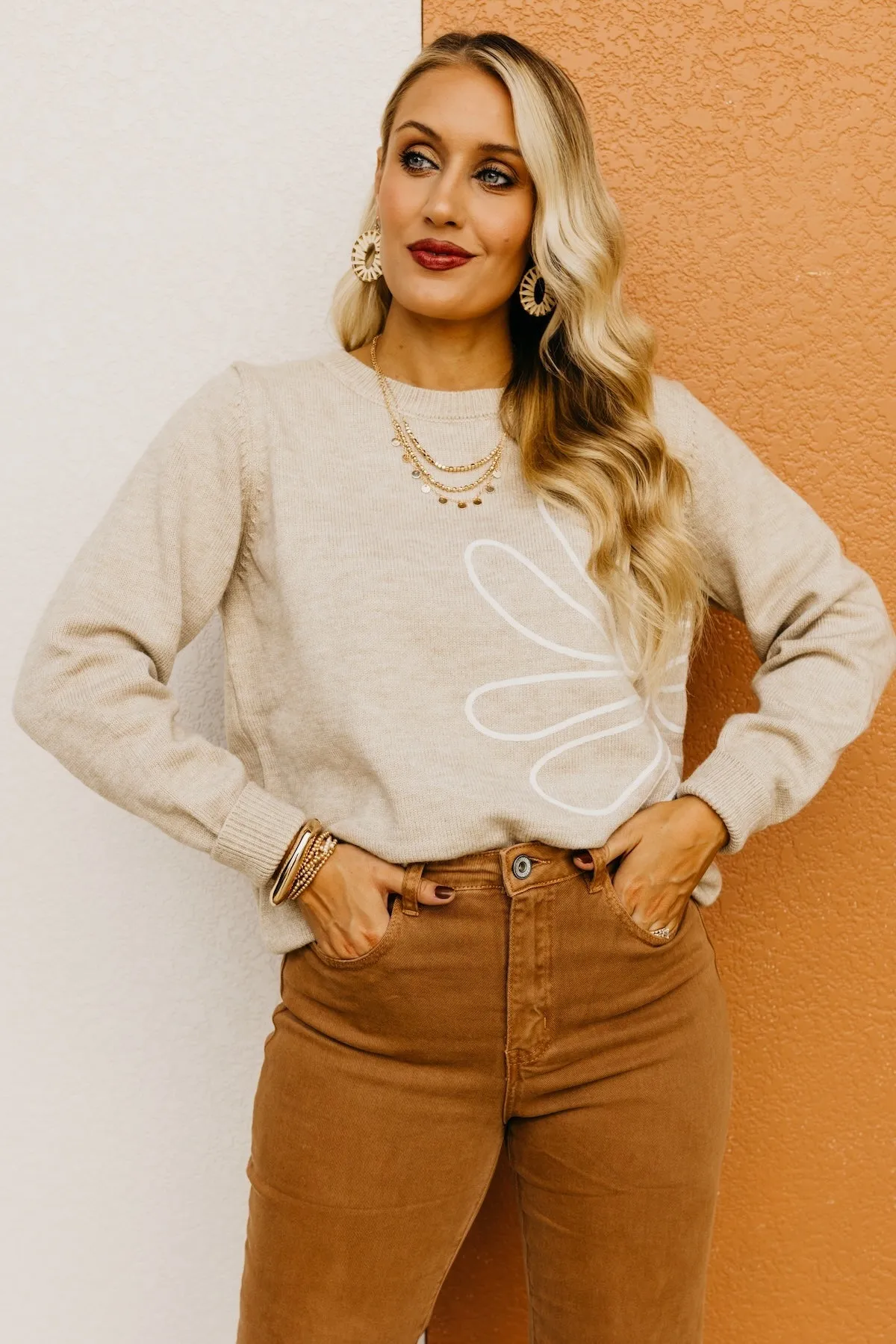 The Annalee Floral Outline Sweater