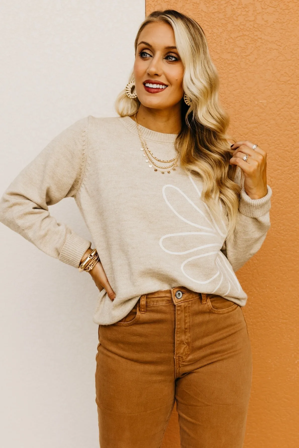 The Annalee Floral Outline Sweater