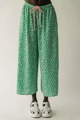 The Culkin Floral Pants in Green