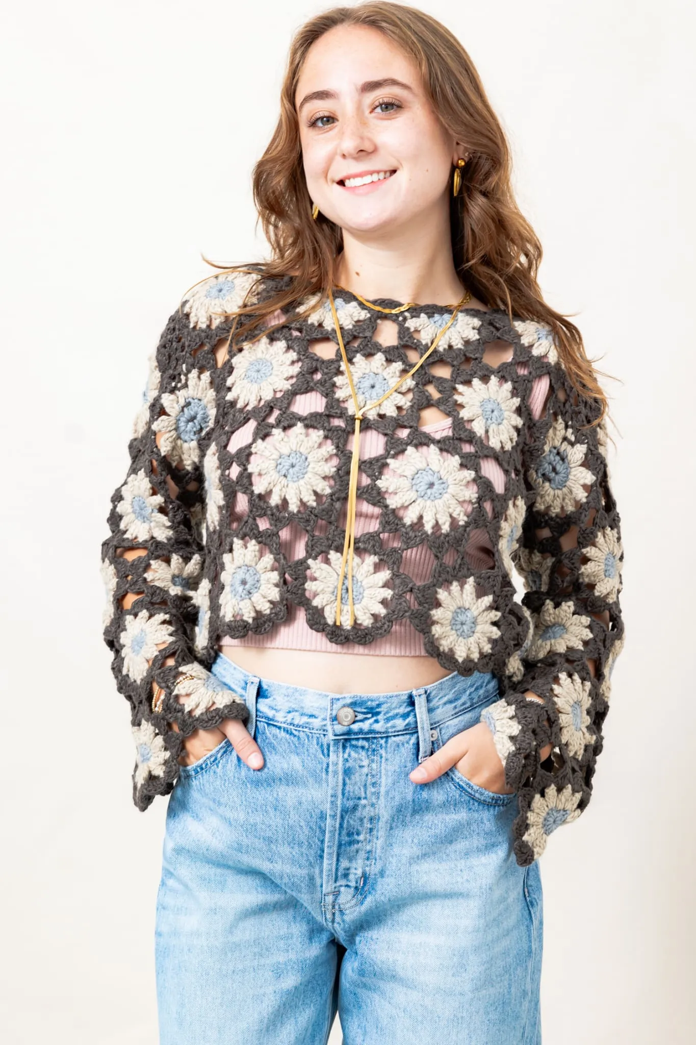 The In Bloom Crochet Sweater