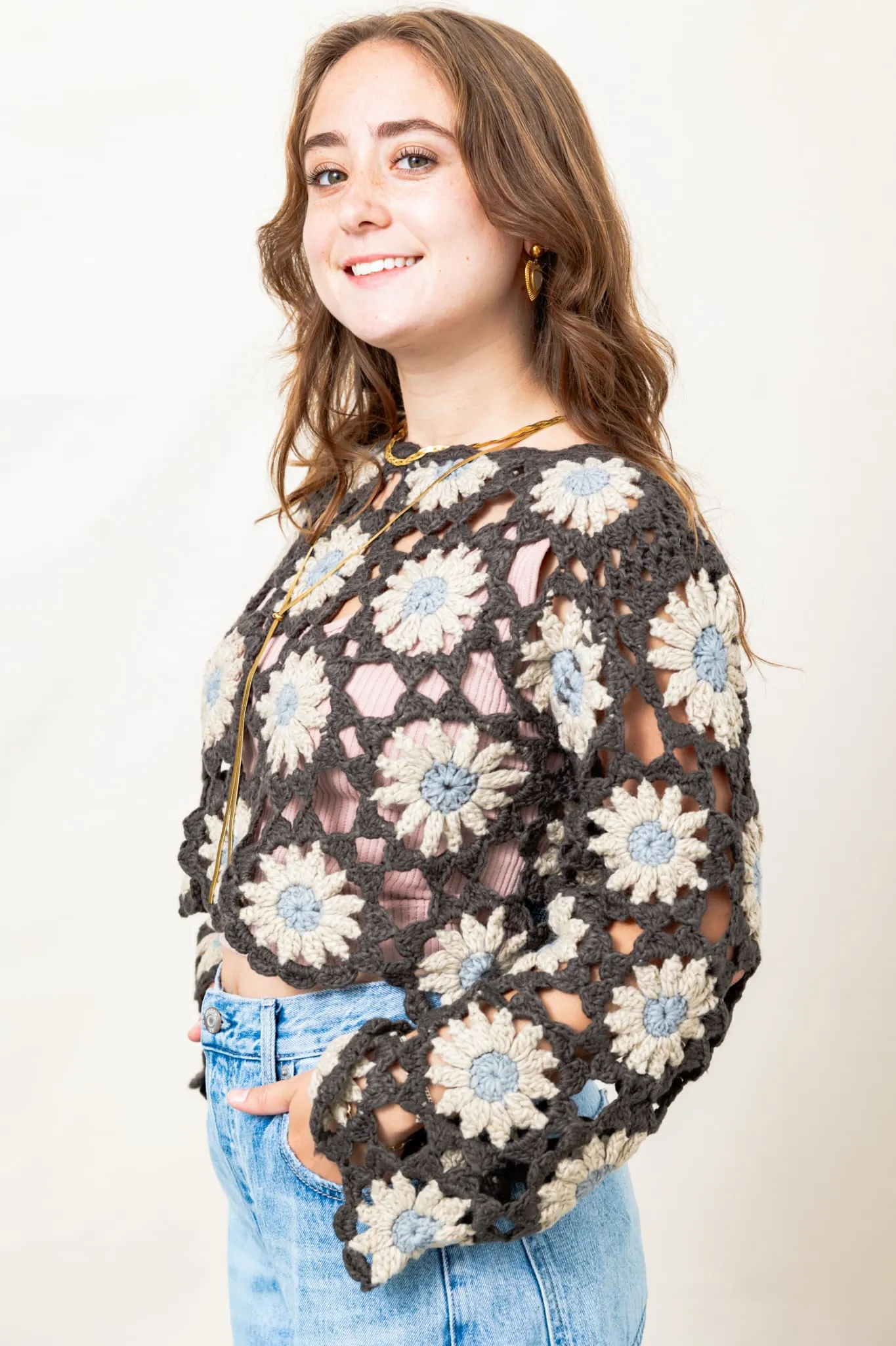 The In Bloom Crochet Sweater