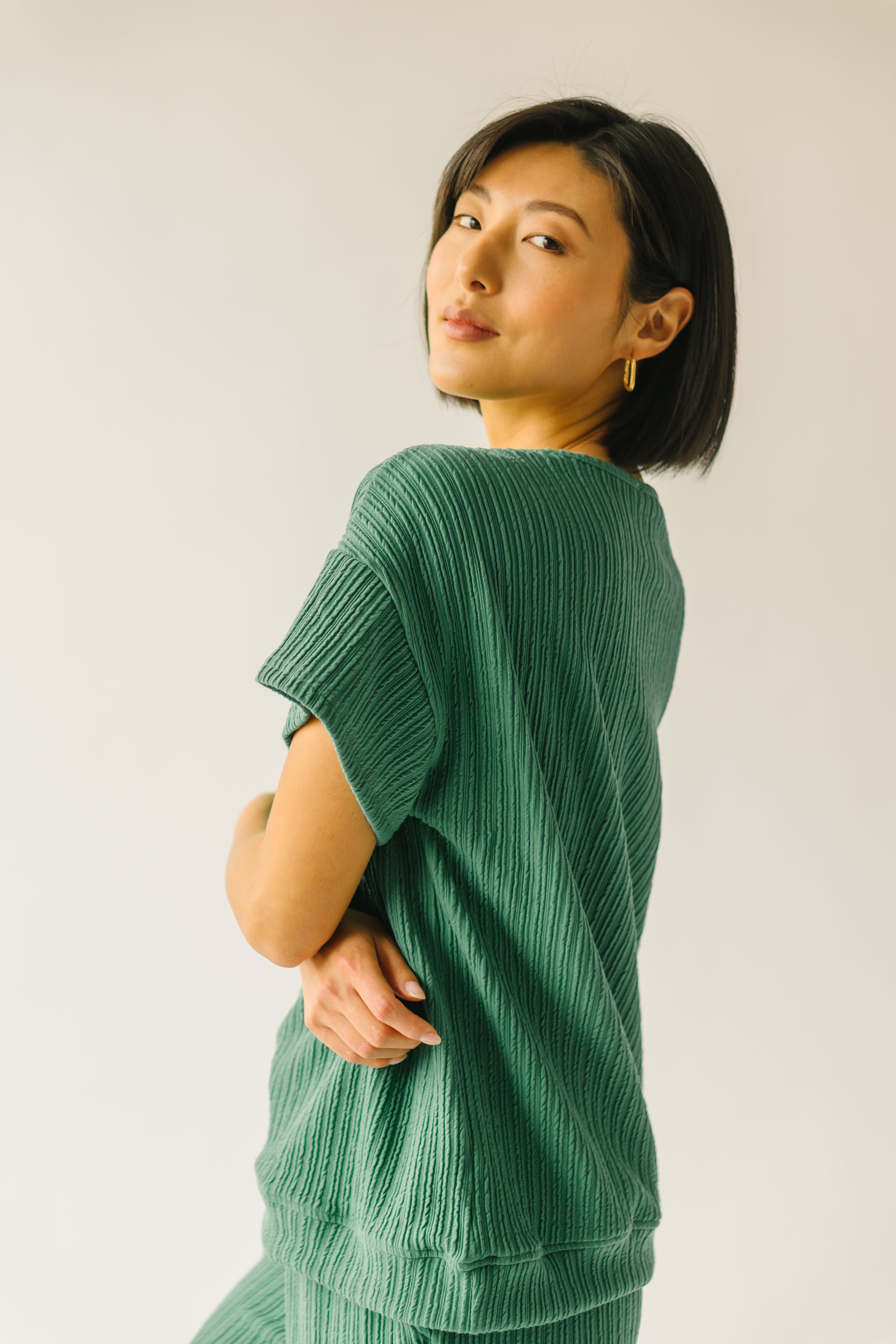 The Seyfried Ribbed Blouse in Green