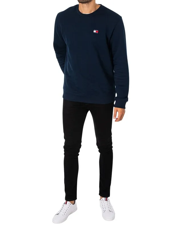 Tommy Jeans Regular Badge Sweatshirt - Dark Night Navy