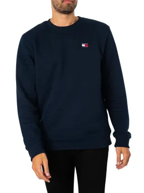 Tommy Jeans Regular Badge Sweatshirt - Dark Night Navy