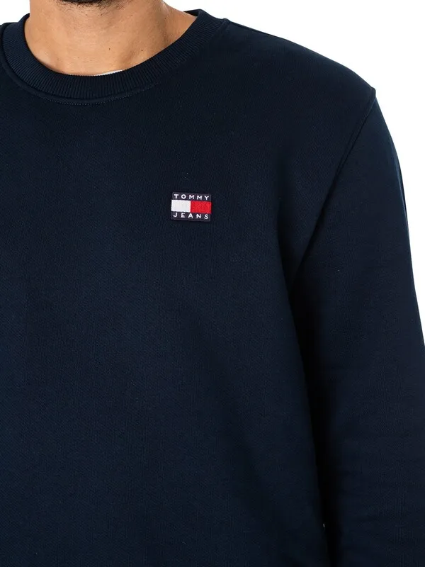 Tommy Jeans Regular Badge Sweatshirt - Dark Night Navy