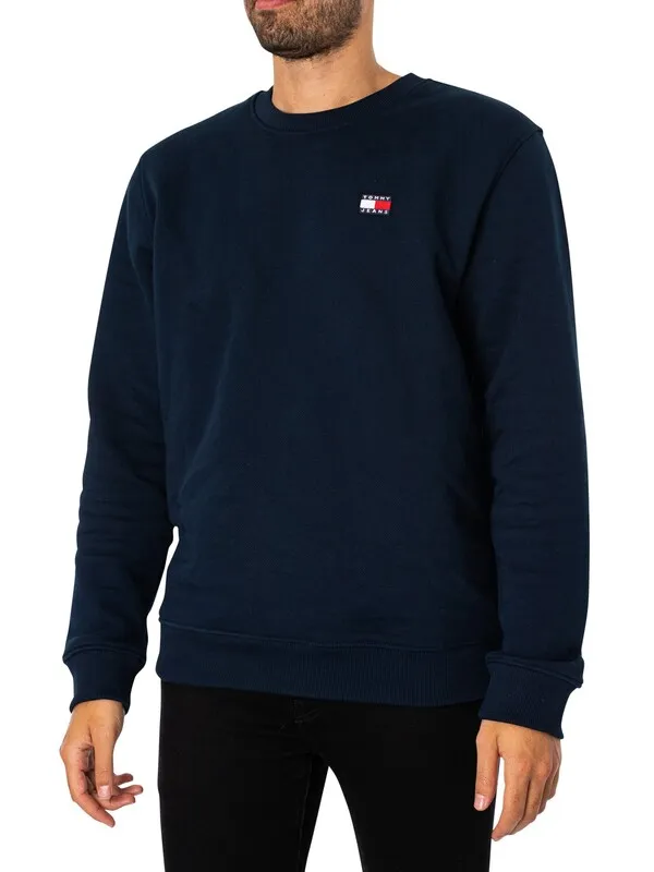 Tommy Jeans Regular Badge Sweatshirt - Dark Night Navy