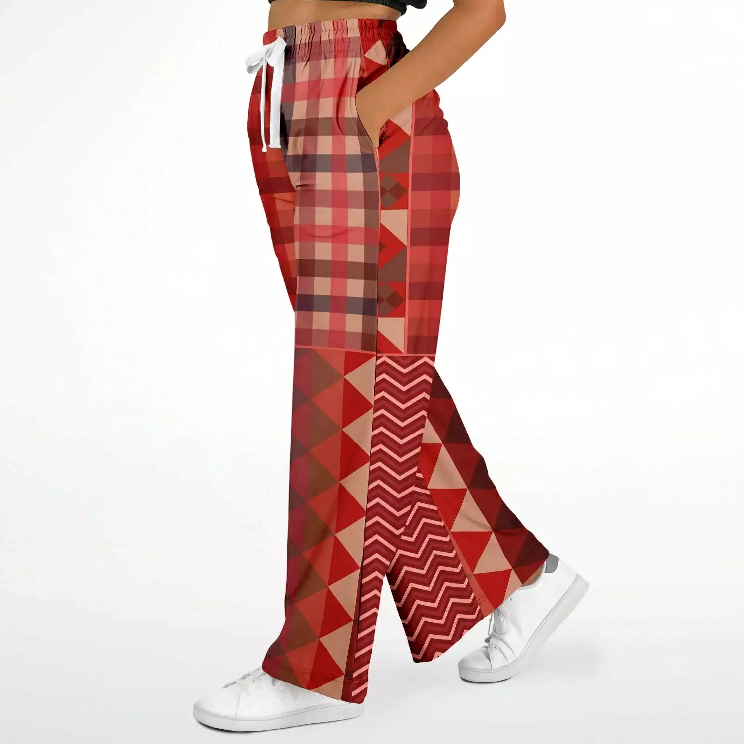 Toscana Red Eco-Poly Stretchy Phat Bellbottoms