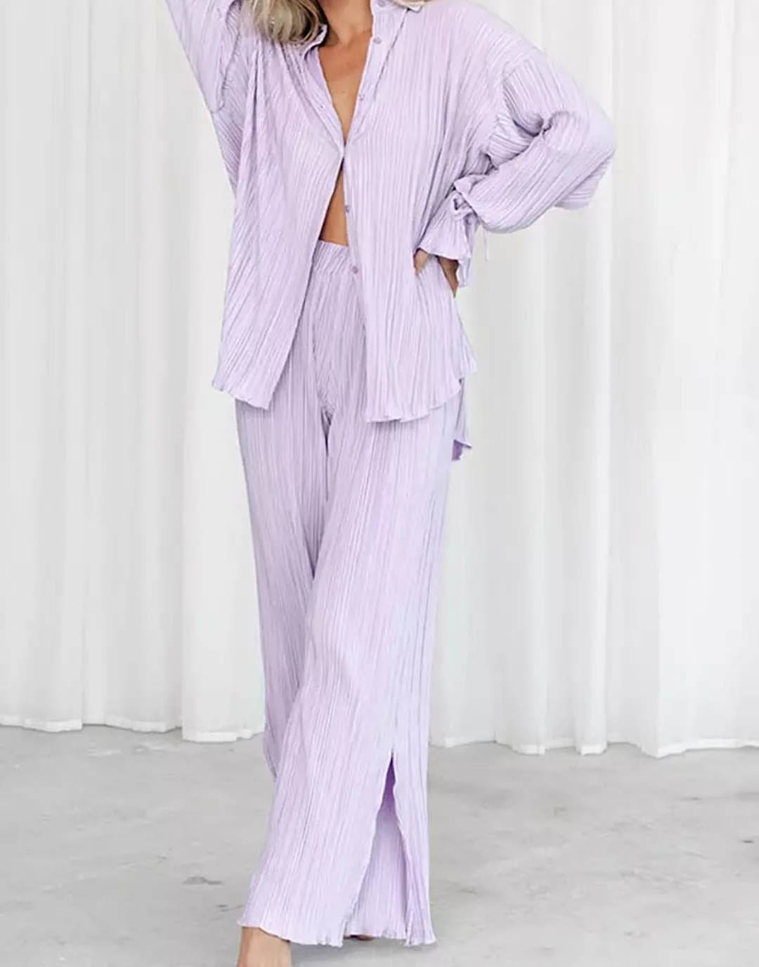 Two Piece Oversized Shirt Pants Set