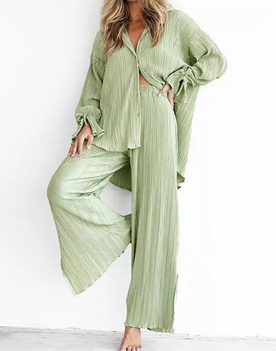 Two Piece Oversized Shirt Pants Set