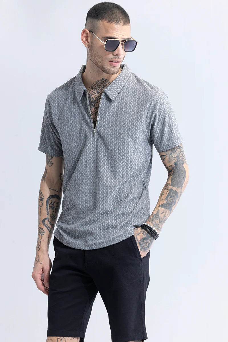 verti-zip grey t- shirt