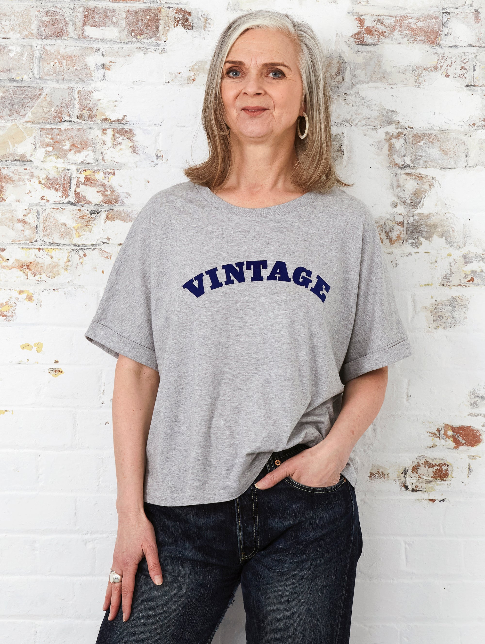 VINTAGE GREY MARL T-SHIRT