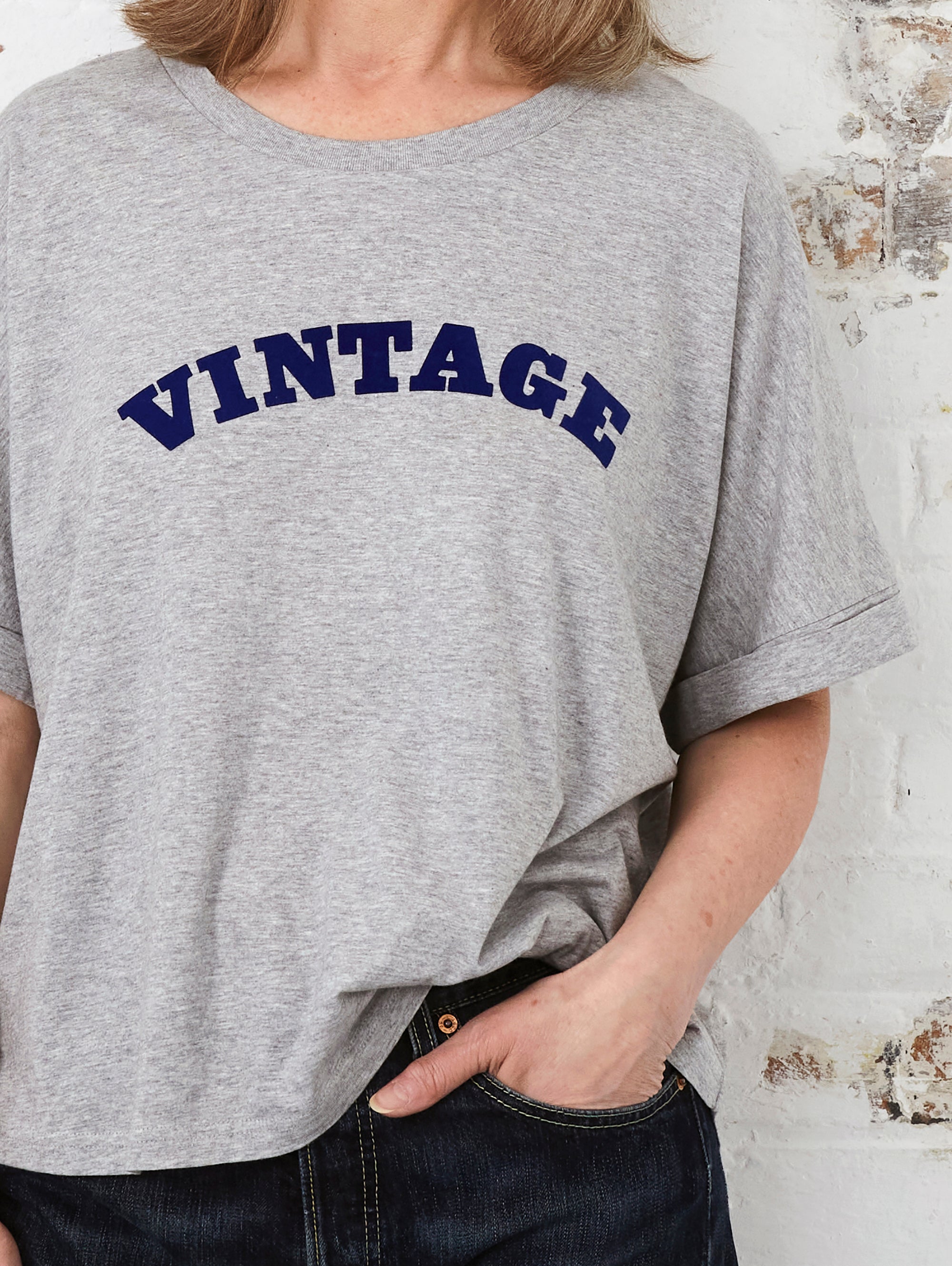 VINTAGE GREY MARL T-SHIRT