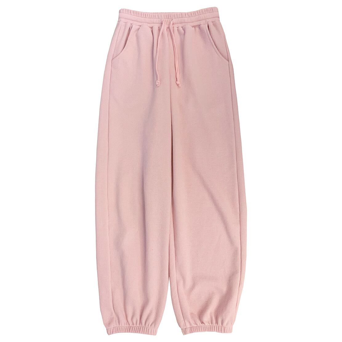 Waffle Sports Girls' Pink Feet Loose Straight Guards Pants BY9092