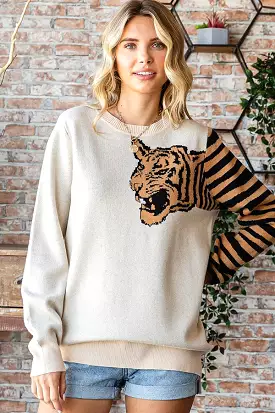 Wild Side Tiger Sleeve Sweater