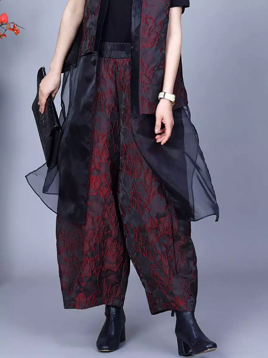 Women Vintage Flower Print Spring Loose Harem Pants PA1018