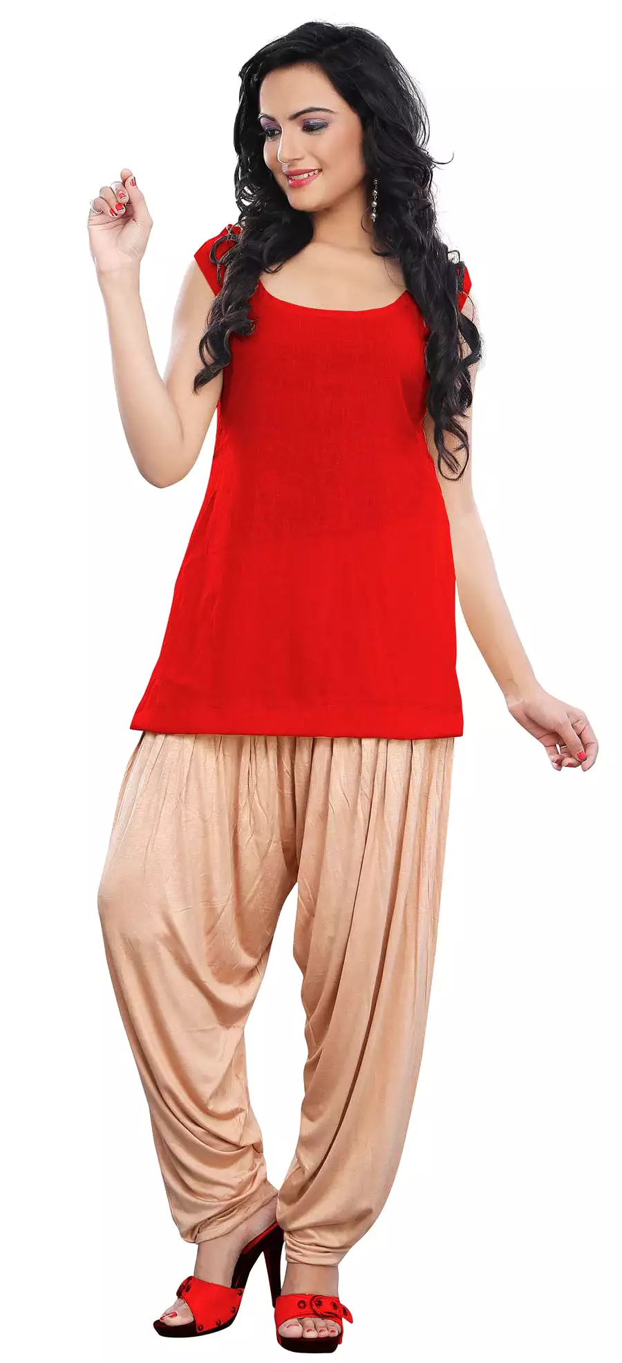 Womens Baggy Pants Harem Patiala Bollywood Fashion India (Sand)