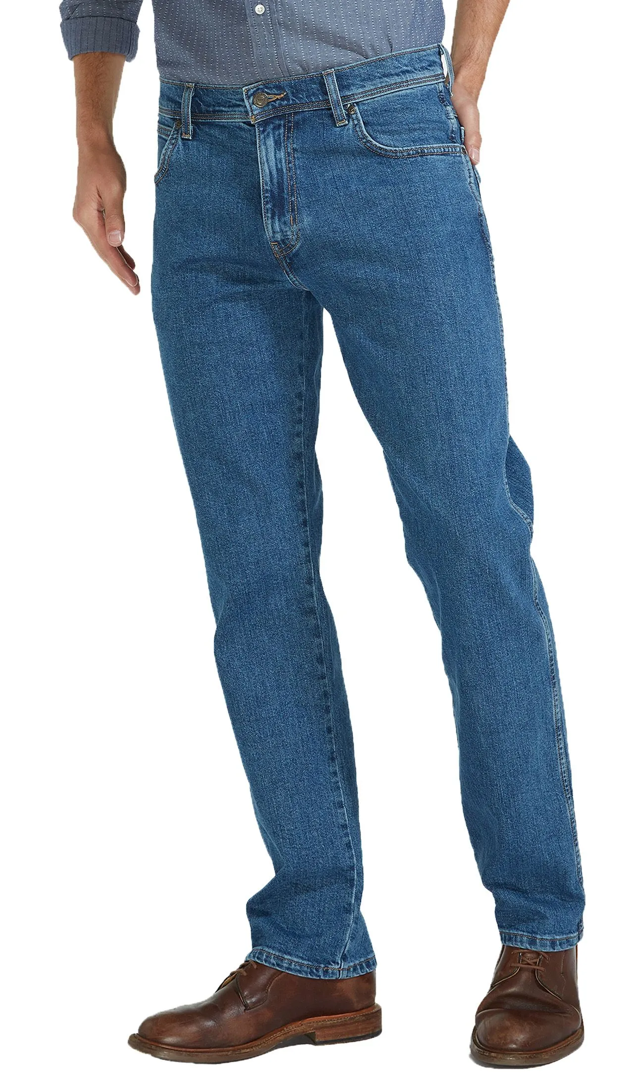 Wrangler Durable Stretch Denim Jeans Stonewash Blue